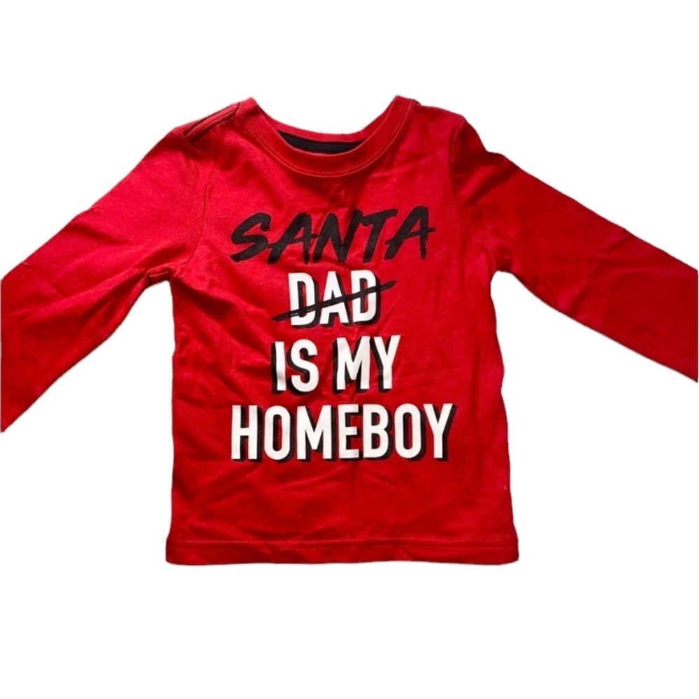Crazy 8 | Red Long Sleeve  Santa is My Homeboy Top